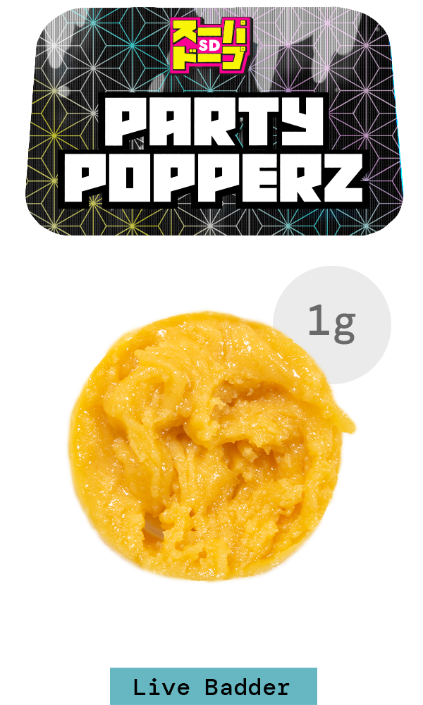 Live Resin Badder 1G - Party Popperz, Super Dope