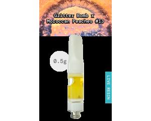 Live Resin Cartridge - Glitter Bomb x Moroccan Peaches, as The Flowery's menu shows it