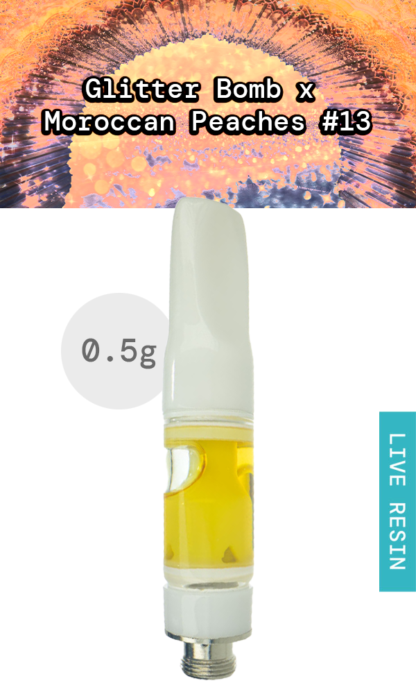 Live Resin Cartridge 0.5g - Glitter Bomb x Moroccan Peaches, The Flowery